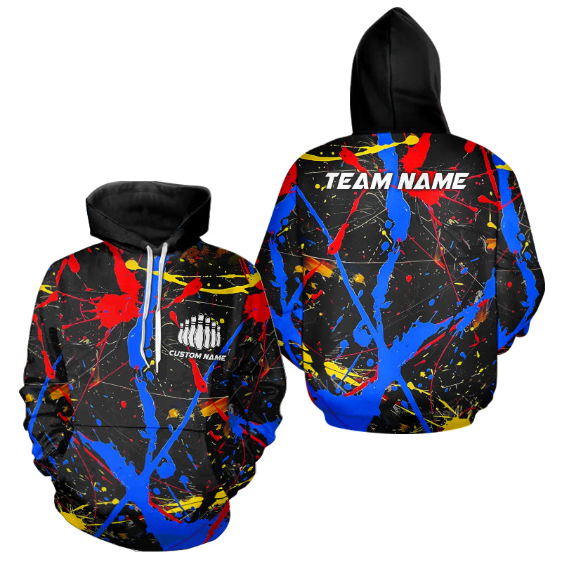 Personalized Colorful Bowling Hoodie Shirts And, Custom Name Bowling Team Jerseys