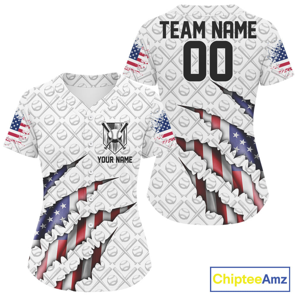 Custom Patriotic US Flag Baseball Jerseys, Baseball Team Uniform Outfit