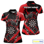 Custom Black And Red Splatter Dragon Claw Marks Dart Polo Shirt, Dart Jersey