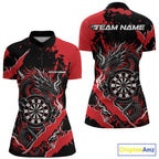 Custom Black And Red Splatter Dragon Claw Marks Dart Quarter-Zip Shirt Jersey