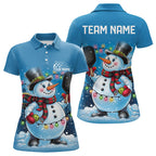 Custom Christmas Snowman Pickleball Polo Shirts, Xmas Pickleball Team Shirt