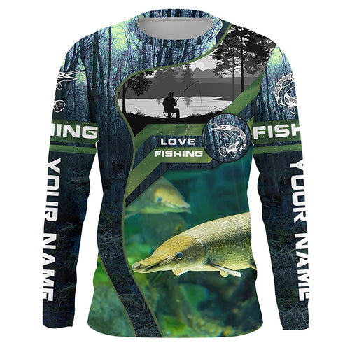 Alligator Gar Custom Long Sleeve Uv Fishing Shirts, Gar Hunter Fishing Gifts