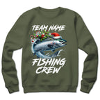 Custom Christmas Chinook Salmon Fishing Team Shirt, Salmon Fishing Crew Sweatshirt Fishing Gifts