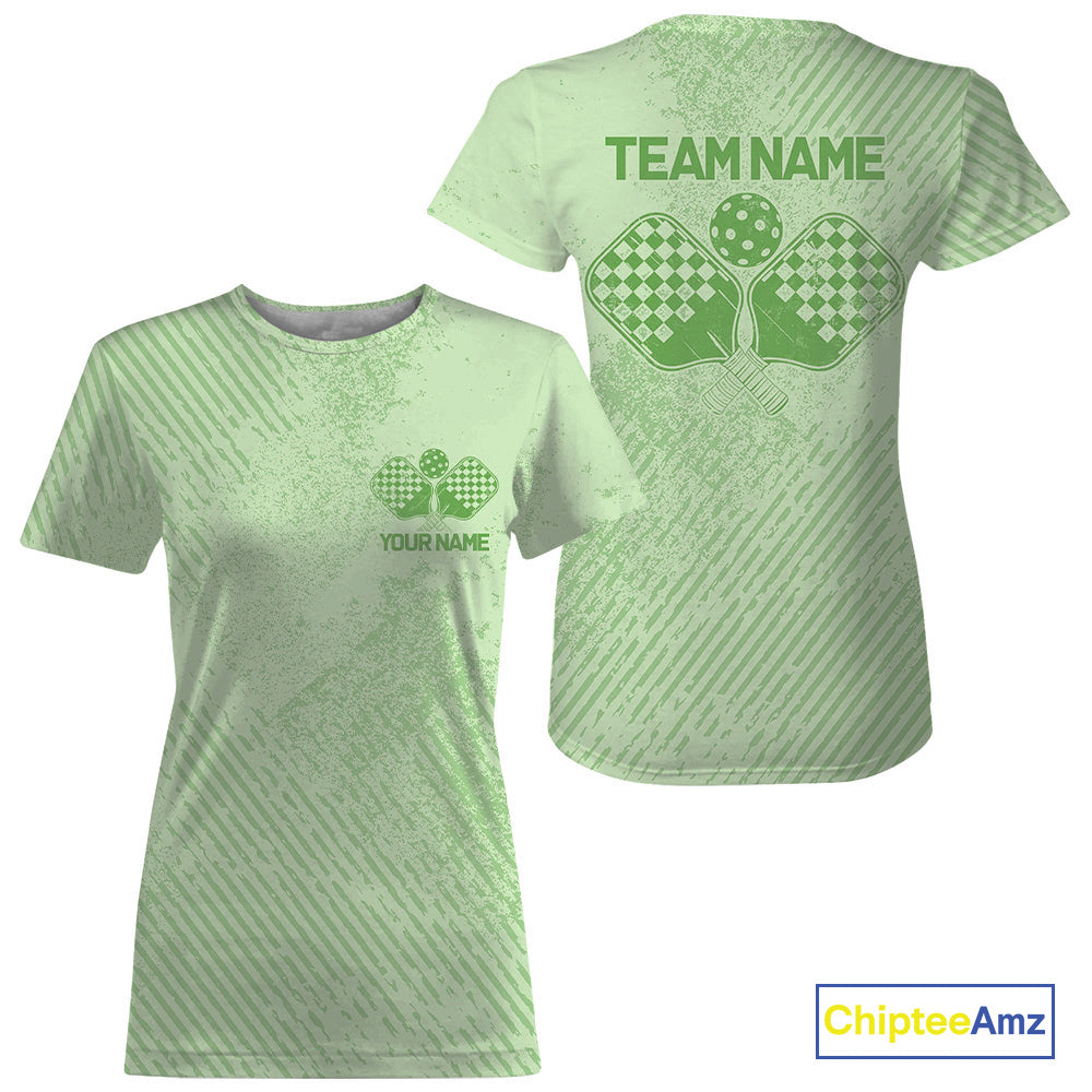Custom Vintage Green Pickleball Team T-Shirts, Pickleball Jerseys