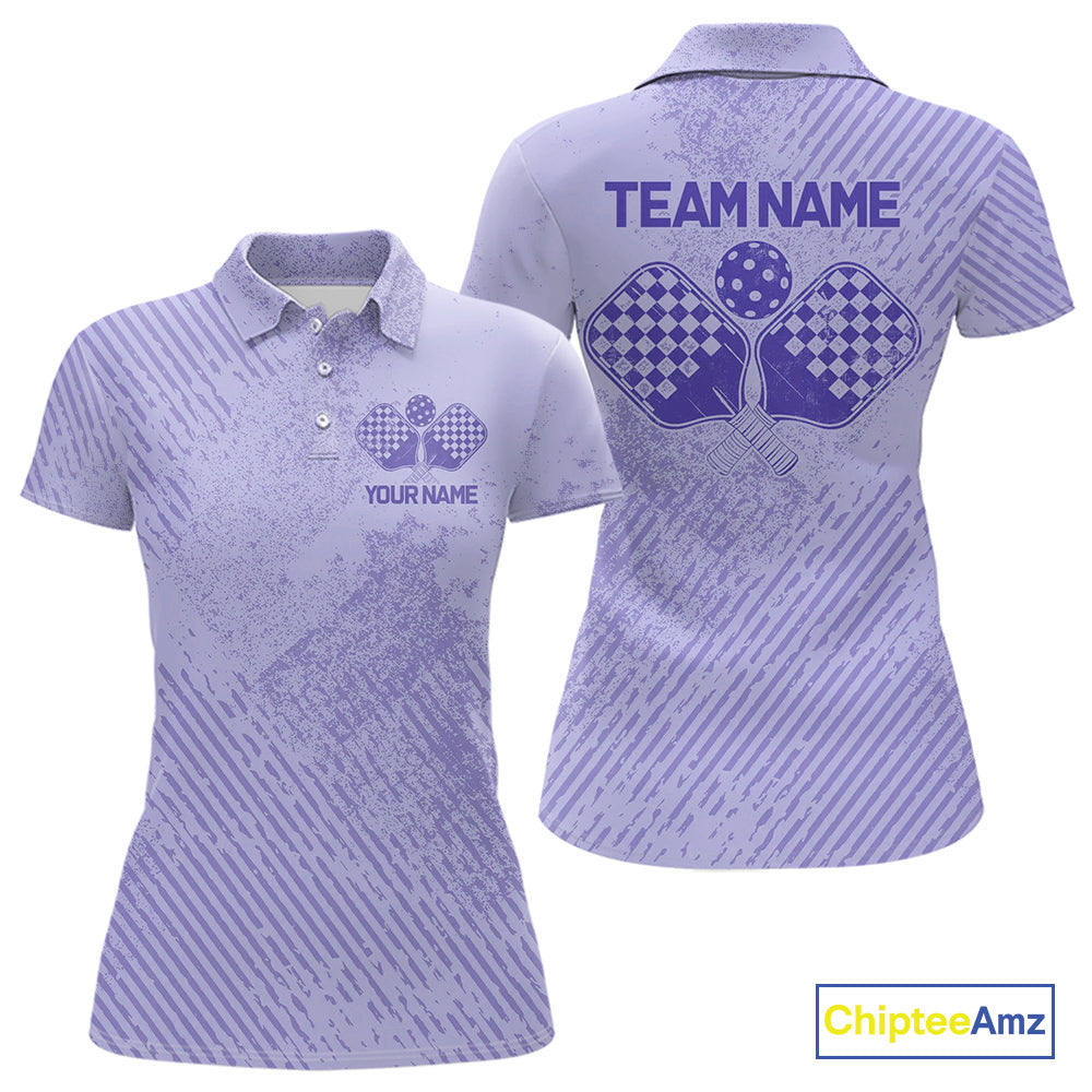 Custom Vintage Purple Pickleball Team Polo Shirts, Pickleball Jerseys