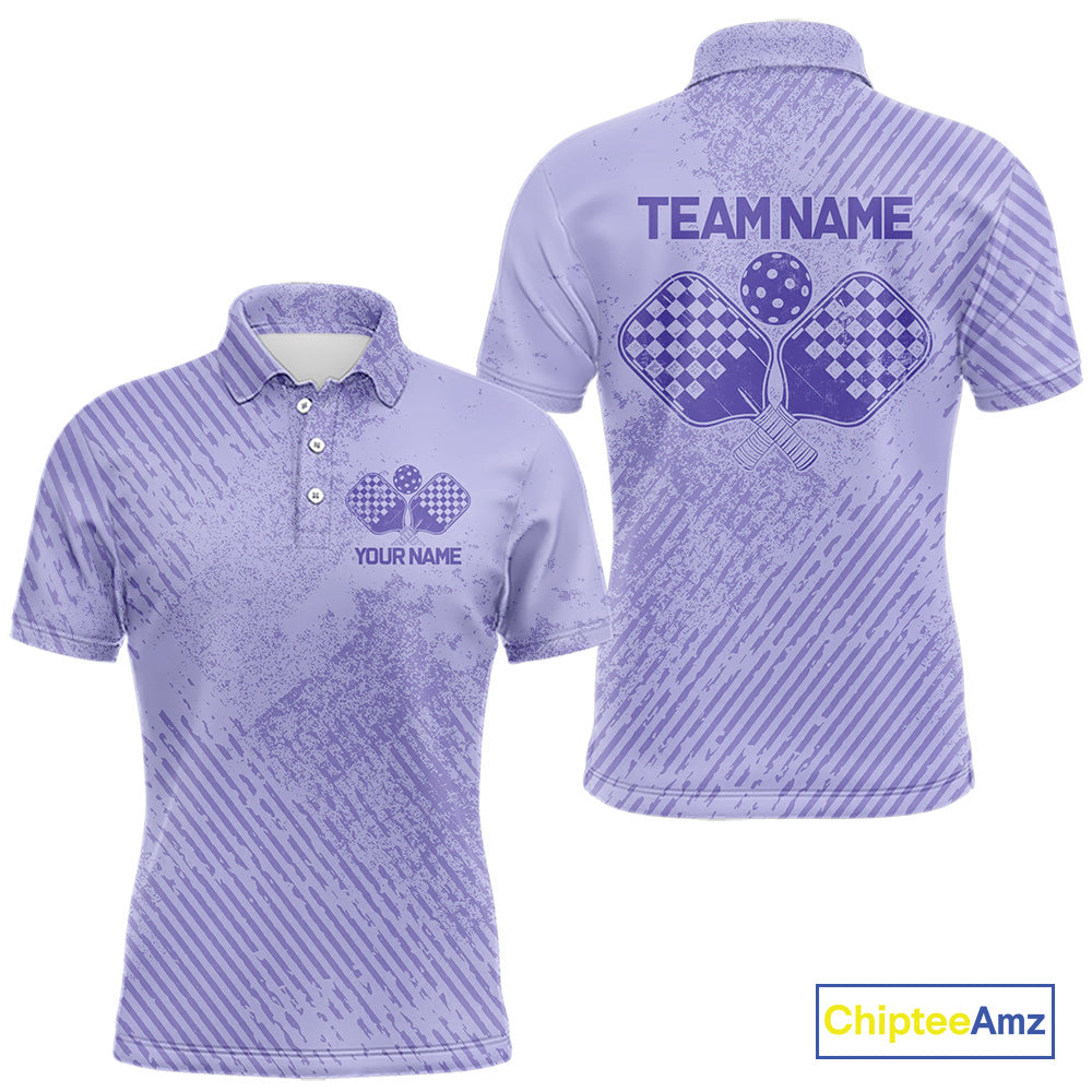 Custom Vintage Purple Pickleball Team Polo Shirts, Pickleball Jerseys
