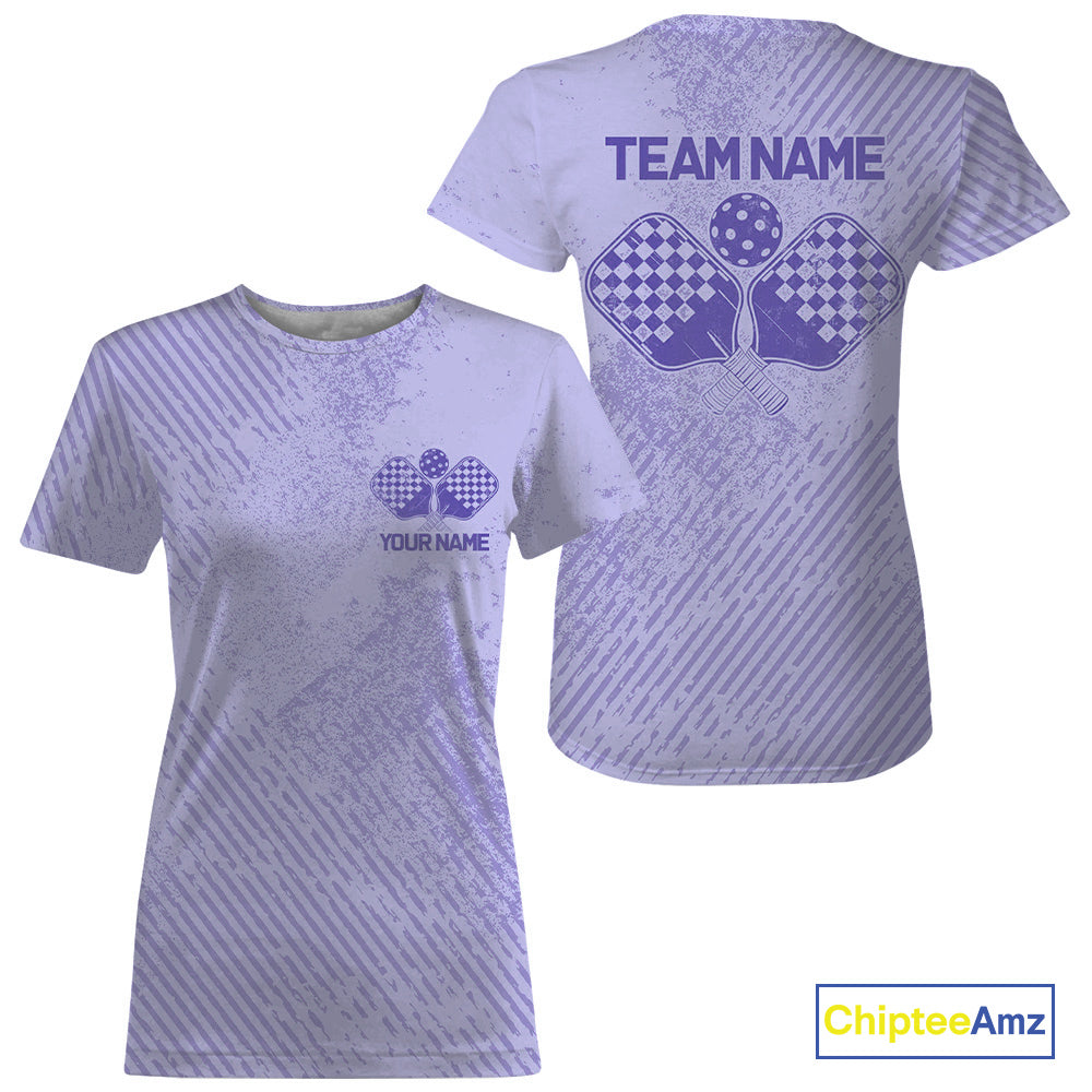 Custom Vintage Purple Pickleball Team T-Shirts, Pickleball Jerseys