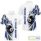 Custom Royal Blue 8 Ball Billiard Team Polo Shirt, Billiard League Jersey