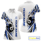 Custom Royal Blue 8 Ball Billiard Team Polo Shirt, Billiard League Jersey