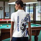 Custom Royal Blue 8 Ball Billiard Team Polo Shirt, Billiard League Jersey