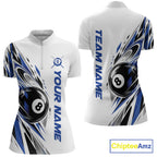 Custom Royal Blue 8 Ball Billiard Team Quarter-Zip Shirt, Billiard League Jersey