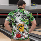Green Graffiti Theme Custom Funny Beer Bowling Quarter Zip Shirt, Team Jersey