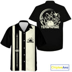 Custom Name Retro Bowling Team Shirt, Matching Bowling League Shirt For Bowlers