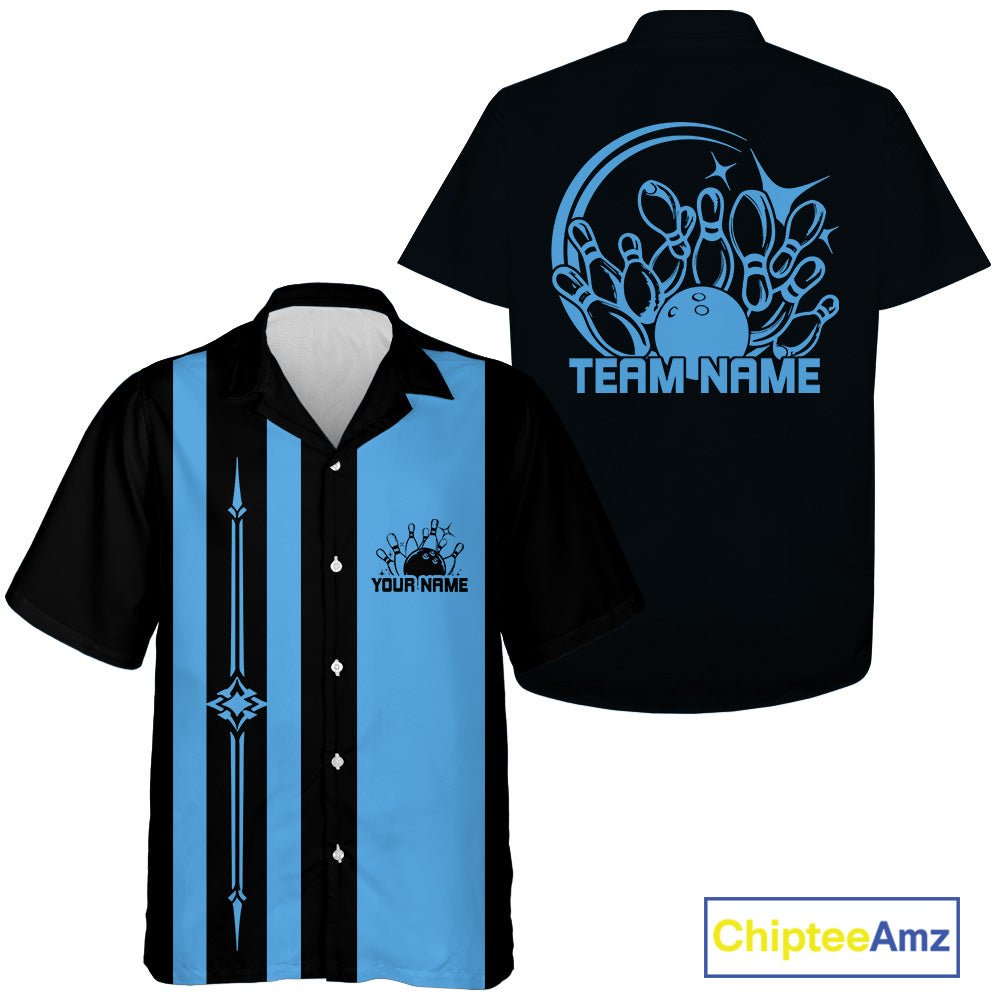 Custom Name Retro Bowling Team Shirt, Matching Bowling League Shirt For Bowlers