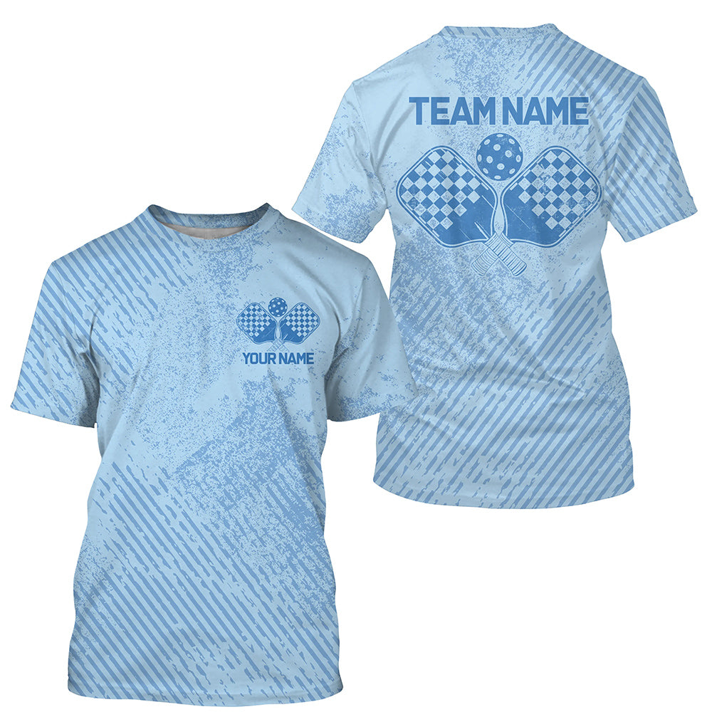 Custom Vintage Style Blue Pickleball T-Shirts, Pickleball Team Uniform Pickleball Outfits