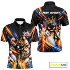 Custom Funny Crown Bowling Team Polo Shirt, Bowling King Jersey Bowler Outfit