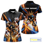 Custom Funny Crown Bowling Team Polo Shirt, Bowling Queen Jersey Bowler Outfit