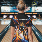 Custom Funny Crown Bowling Team Polo Shirt, Bowling Queen Jersey Bowler Outfit