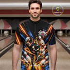 Custom Funny Crown Bowling Team Quarter Zip Shirt, Bowling King Jersey Bowler Outfit