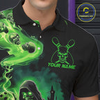 Black And Green Grim Reaper Custom Halloween Bowling Team Shirts, Bowling Gifts