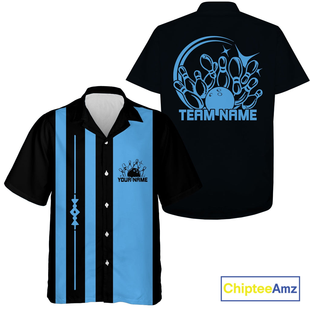 Custom Classic Vintage Bowling Team Shirts, 50S Retro Bowling Button Up Shirt