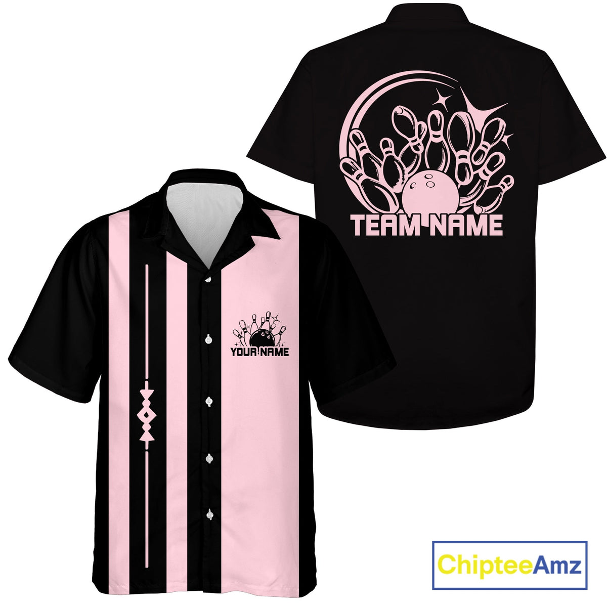 Custom Classic Vintage Bowling Team Shirts, 50S Retro Bowling Button Up Shirt