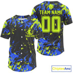Custom Black, Green And Blue Camouflage Baseball Jerseys, Baseball Team Uniform