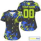 Custom Black, Green And Blue Camouflage Baseball Jerseys, Baseball Team Uniform