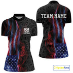 Custom Patriotic American Flag Smoke Flame Dart Jersey, Dart Quarter-Zip Shirt