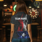 Custom Patriotic Texas Flag Smoke Flame Dart Jersey, Dart Team Polo Shirt