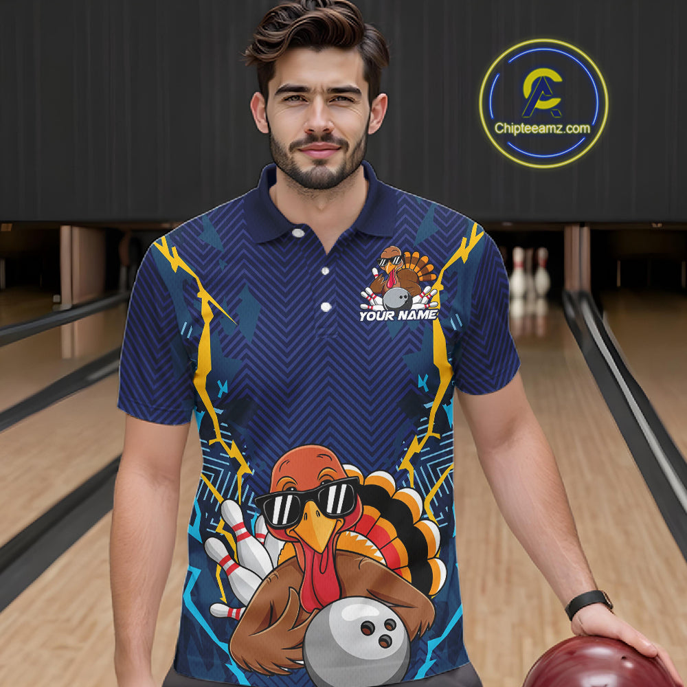 Custom Funny Turkey Bowling Team Shirts, Thanksgiving Bowling Uniform Bowler Outfit