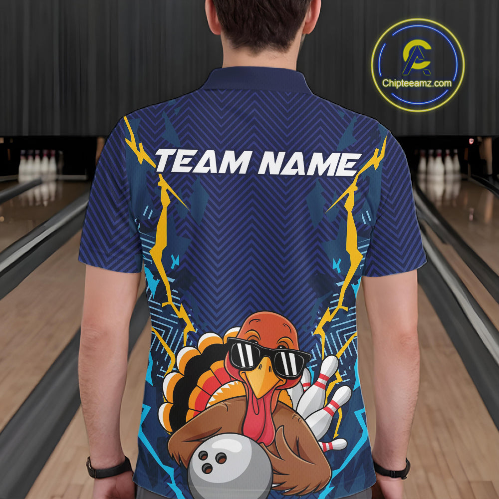 Custom Funny Turkey Bowling Team Shirts, Thanksgiving Bowling Uniform Bowler Outfit