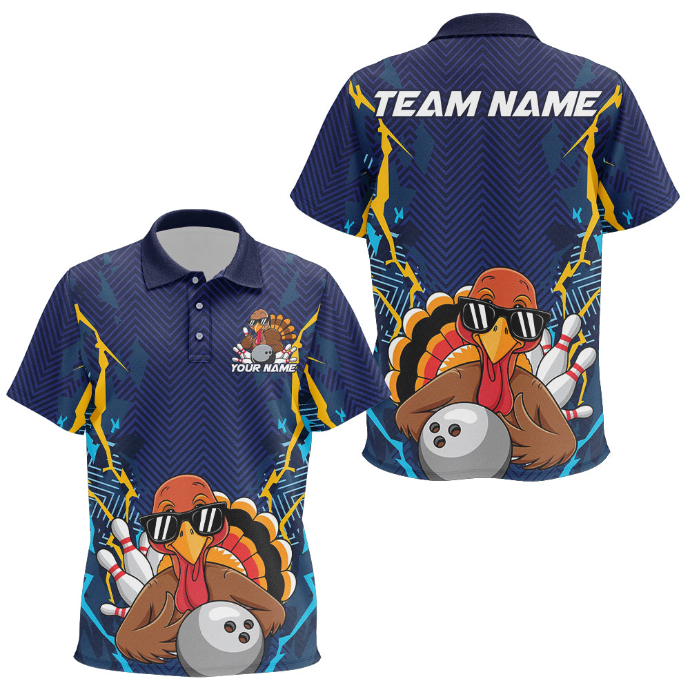 Custom Funny Turkey Bowling Team Shirts, Thanksgiving Bowling Uniform Bowler Outfit