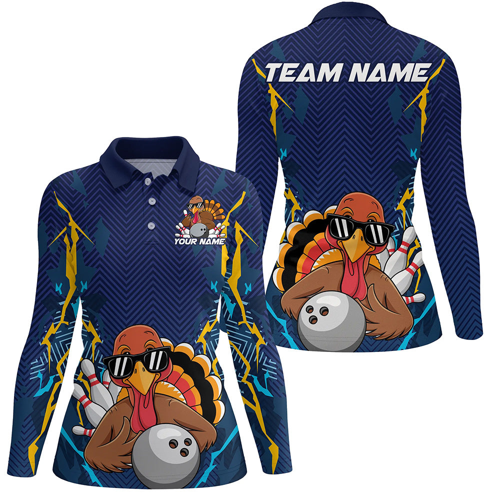 Custom Funny Turkey Bowling Team Shirts, Thanksgiving Bowling Uniform Outfit