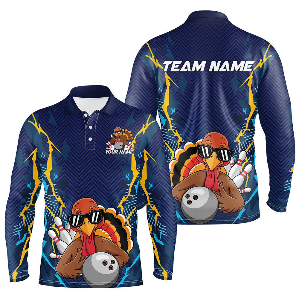 Custom Funny Turkey Bowling Team Shirts, Thanksgiving Bowling Uniform Bowler Outfit