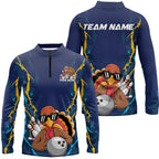 Custom Funny Turkey Bowling Team Shirts, Thanksgiving Bowling Uniform Bowler Outfit