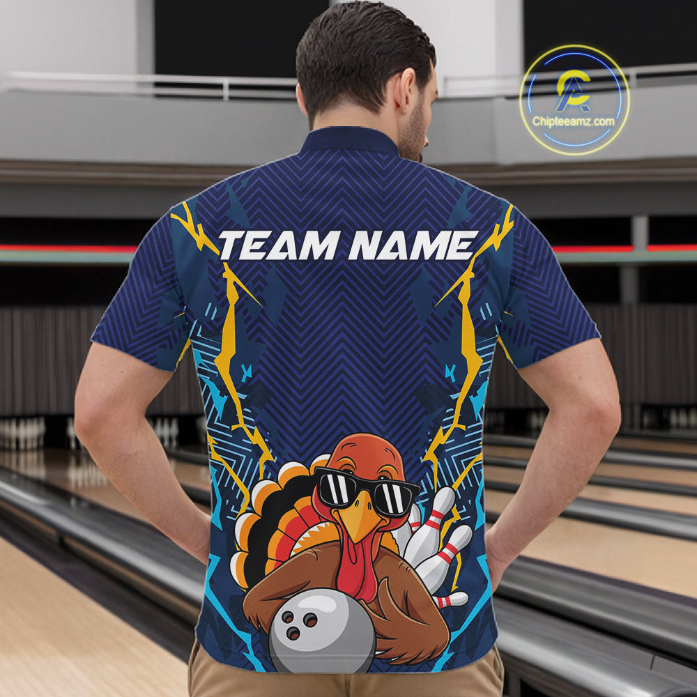 Custom Funny Turkey Bowling Team Shirts, Thanksgiving Bowling Uniform Bowler Outfit