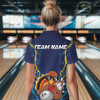 Custom Funny Turkey Bowling Team Shirts, Thanksgiving Bowling Uniform Outfit