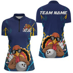 Custom Funny Turkey Bowling Team Shirts, Thanksgiving Bowling Uniform Outfit