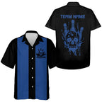 Custom Vintage Skull Bowling Shirts, And Retro Hawaiian Bowling Shirts