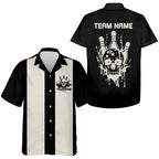 Custom Vintage Skull Bowling Shirts, And Retro Hawaiian Bowling Shirts