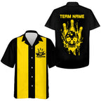 Custom Vintage Skull Bowling Shirts, And Retro Hawaiian Bowling Shirts