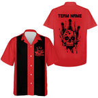 Custom Vintage Skull Bowling Shirts, And Retro Hawaiian Bowling Shirts