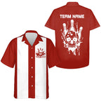 Custom Vintage Skull Bowling Shirts, And Retro Hawaiian Bowling Shirts