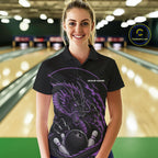 Personalized Purple Flame Coiled Dragon Bowling Polo Shirt Team Uniform