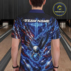 Custom American Bowling Eagle Polo Team Shirt, Patriotic Bowling Jerseys