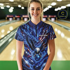 Custom American Bowling Eagle Quarter-Zip Team Shirt, Patriotic Bowling Jerseys