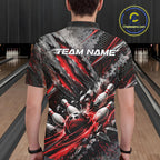 Red Claw Marks Custom Bowling Jersey, Bowling Tournament Polo Shirt Team Uniform
