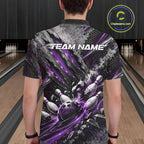 Purple Claw Marks Custom Bowling Jersey, Bowling Tournament Polo Shirt Team Uniform