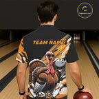 Yellow Camo Custom Funny Turkey Bowling And Hawaiian Shirt, Thanksgiving Bowling Tournament
